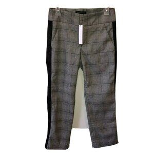 Sanctuary Landon New Size 25 Gray Plaid Kick Straight Ankle Tuxedo Stripe Pants